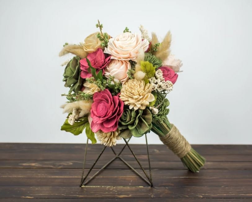 Dried Flower Wrap Bouquet – Petals to the Metal Floral