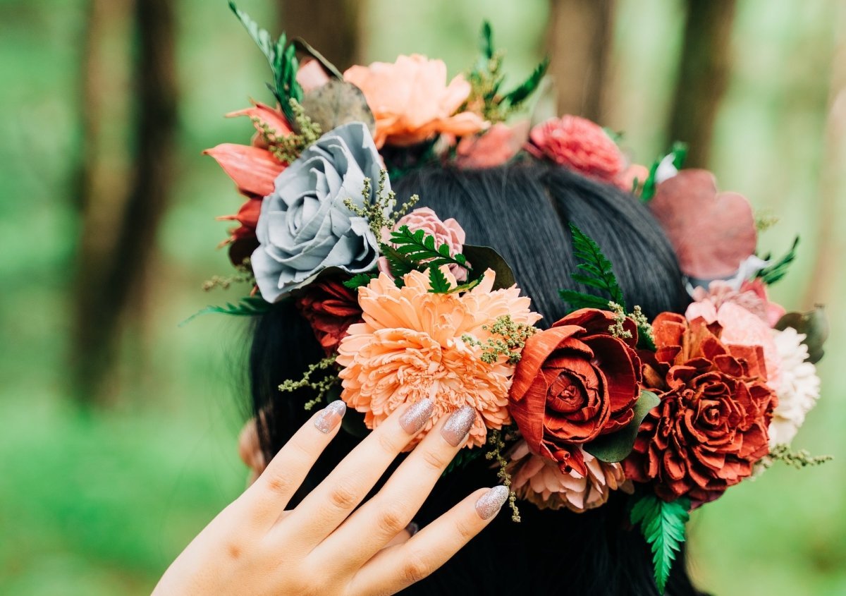 Rustic rose and thistle shops wedding crown