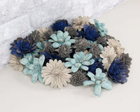 Deep Blue Mini Assortment - Sola Wood Flowers