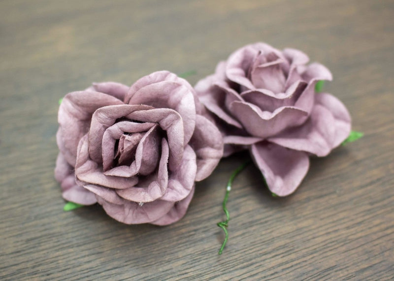 2" Mulberry Wood Flower - Mauve (5 Pack) - Sola Wood Flowers