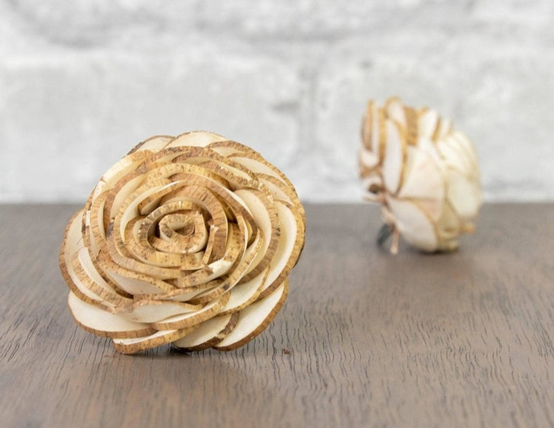 2" Tea Time Rose (10 Pack) - Sola Wood Flowers