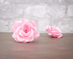 3" Light Pink Paper Rose (10 Pack) - Sola Wood Flowers