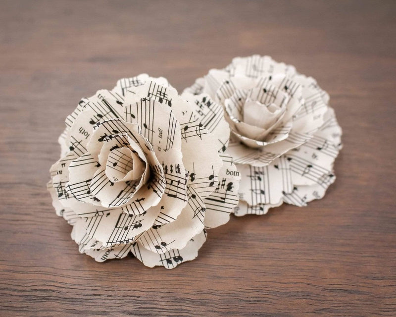 3" Music Sheet Paper Carnation (10 Pack) - Sola Wood Flowers