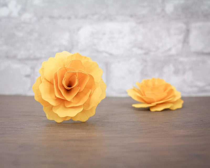 3" Mustard Carnation (10 Pack) - Sola Wood Flowers