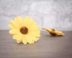 3" Mustard Daisy (10 Pack) - Sola Wood Flowers