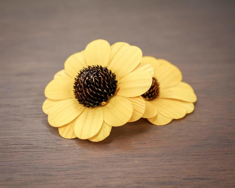 3" Mustard Zinnia (10 Pack) - Sola Wood Flowers