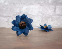3" Navy Blue Sunflower (10 Pack) - Sola Wood Flowers