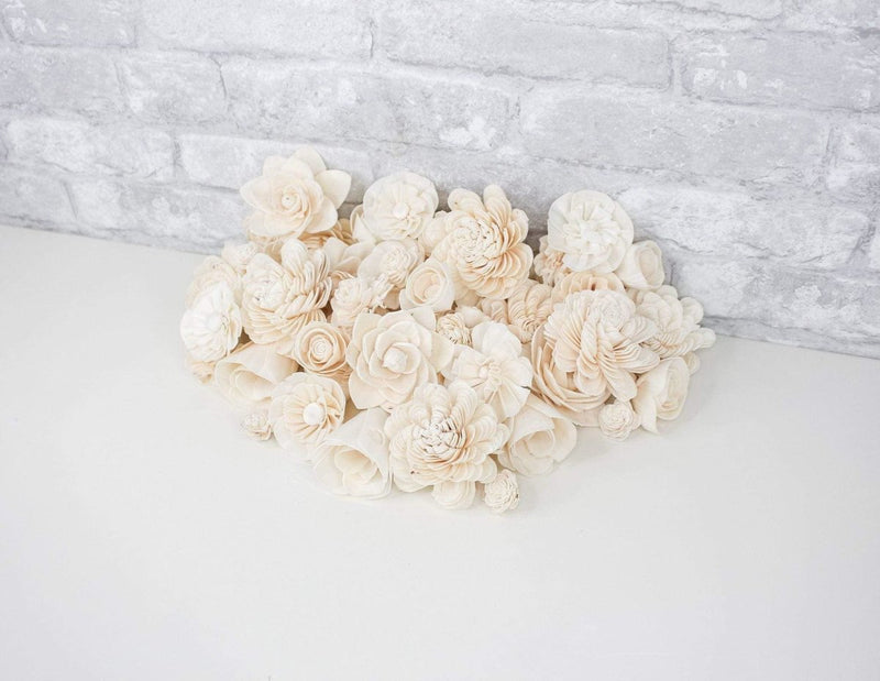 50 Random Assortment - No Skin - Sola Wood Flowers