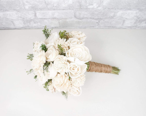 Absolute Snowflake Finished Bridal Bouquet - Sola Wood Flowers
