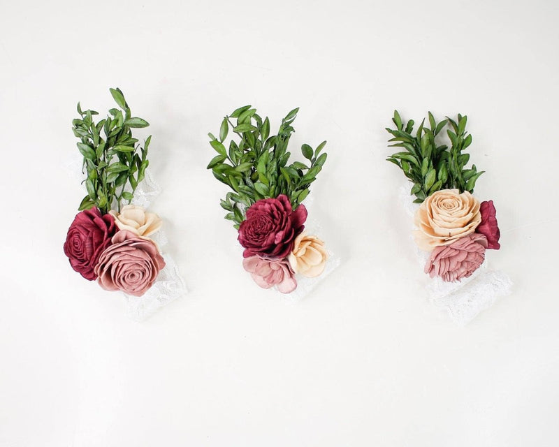 Ageless Orchard Finished Corsage (Set of 3) - Sola Wood Flowers
