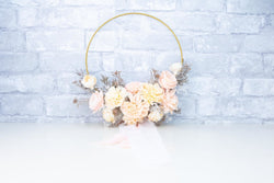 Bashful Beauty Hoop Bouquet - Sola Wood Flowers