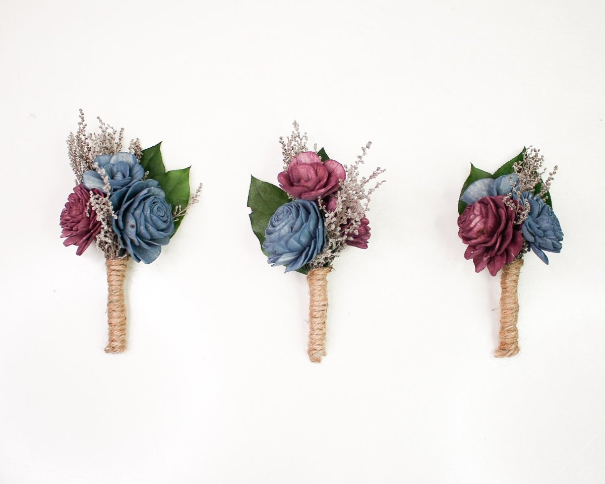 Bejeweled Boutonniere (Set of 3) – Sola Wood Flowers