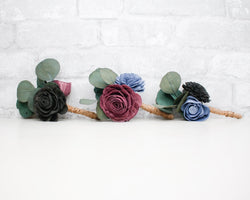 Black Forest Boutonniere (Set of 3) - Sola Wood Flowers