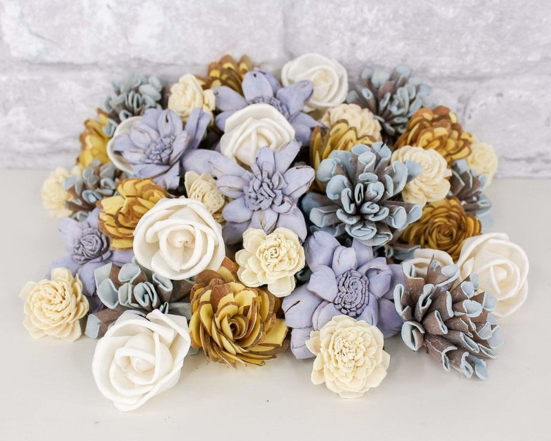 Blue Lemon Mini Assortment - Sola Wood Flowers