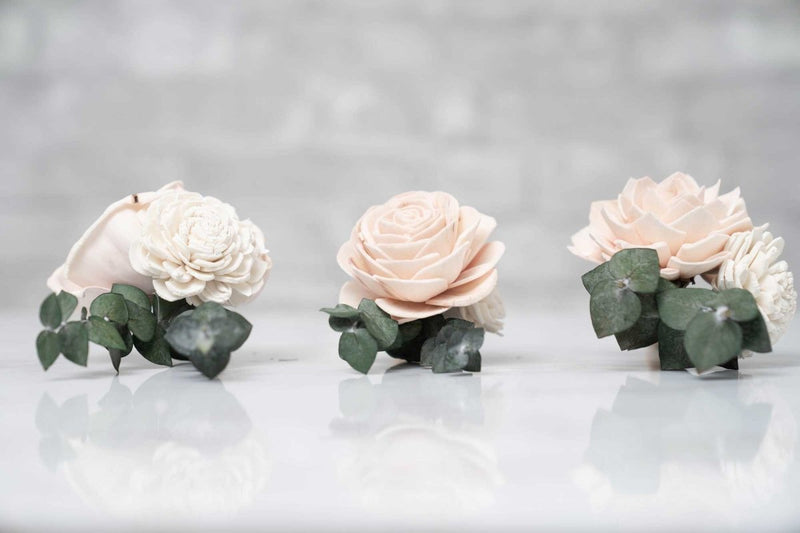 Blush Beauty Boutonniere Kit (Set of 3) - Sola Wood Flowers