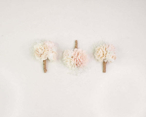 Brilliant Finished Boutonniere (Set of 3) - Sola Wood Flowers