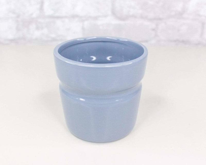 Ceramic Groove Pot - Dusty Blue - Sola Wood Flowers