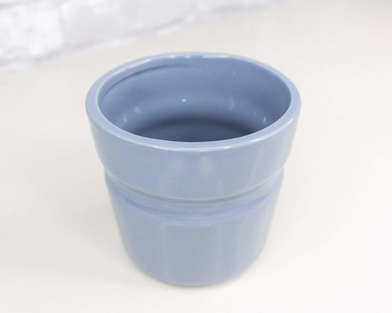Ceramic Groove Pot - Dusty Blue - Sola Wood Flowers