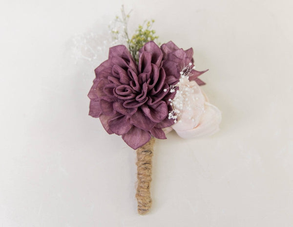 Charmed Finished Boutonniere (Set of 3) - Sola Wood Flowers