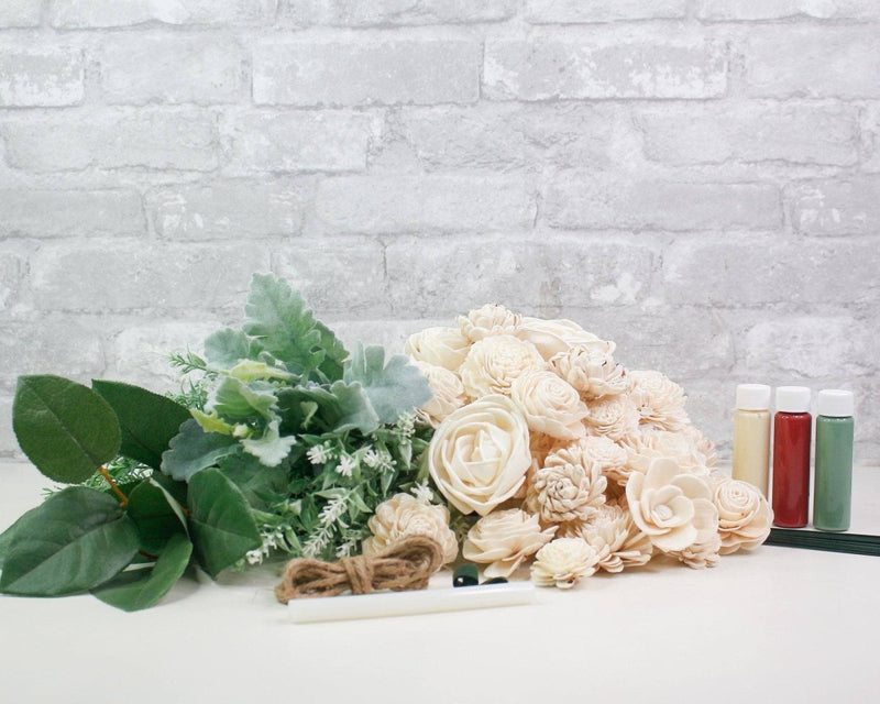 Cinder Rose Bridal Bouquet Kit - Sola Wood Flowers