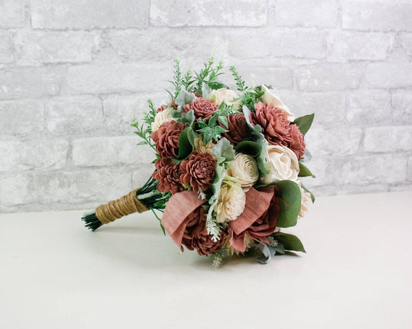 Cinder Rose Bridal Bouquet Kit - Sola Wood Flowers