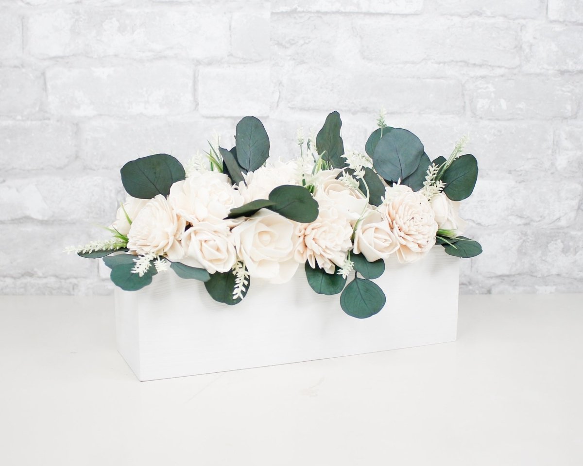 Sympathy - Gold - White Sola Flower Sympathy Arrangement –  PineandPetalWeddings