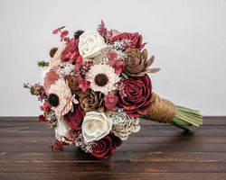 Dark Cherry Finished Bouquet - Large - Sola Wood Flowers