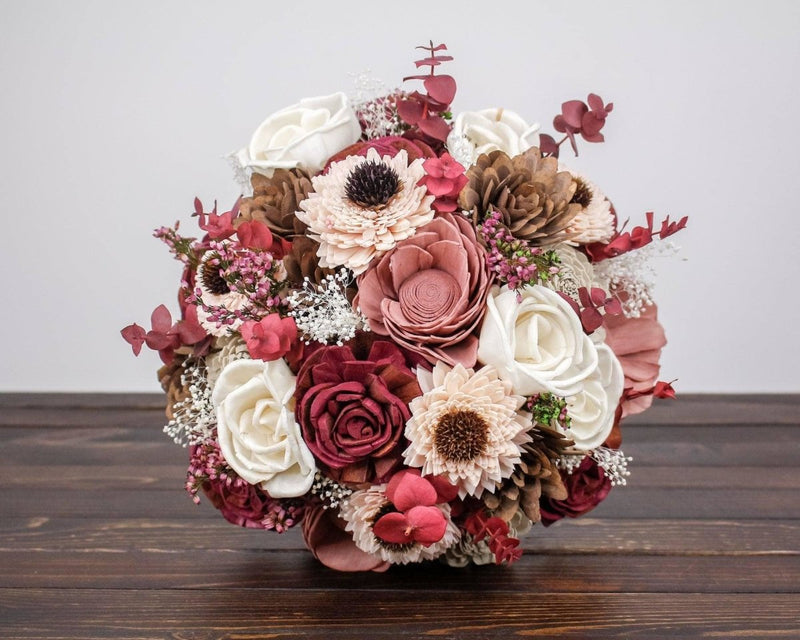 Dark Cherry Finished Bouquet - Large - Sola Wood Flowers