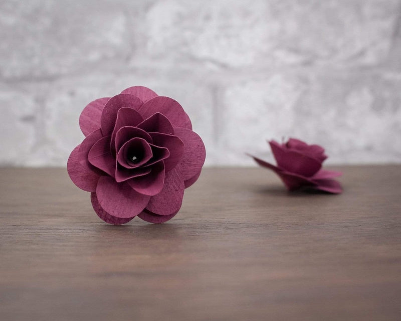 Dark Lavender Wood Rose (10 Pack) - Sola Wood Flowers