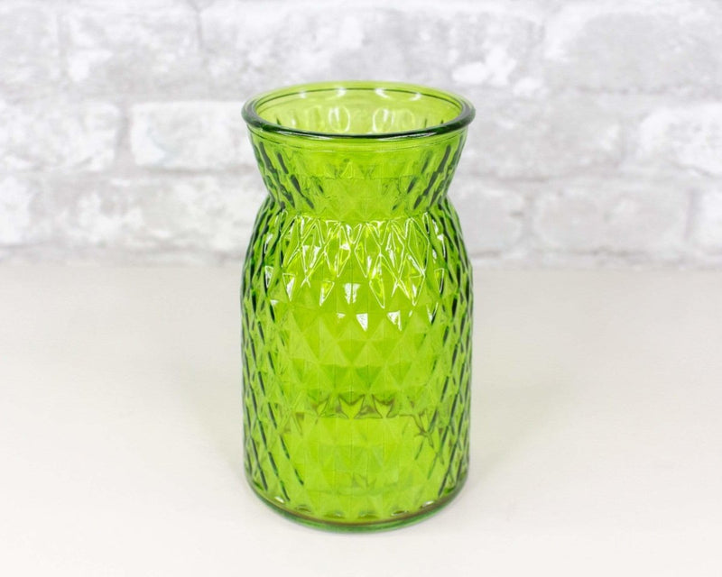 Diamond Embossed Glass Vase (Multiple Colors) - Sola Wood Flowers