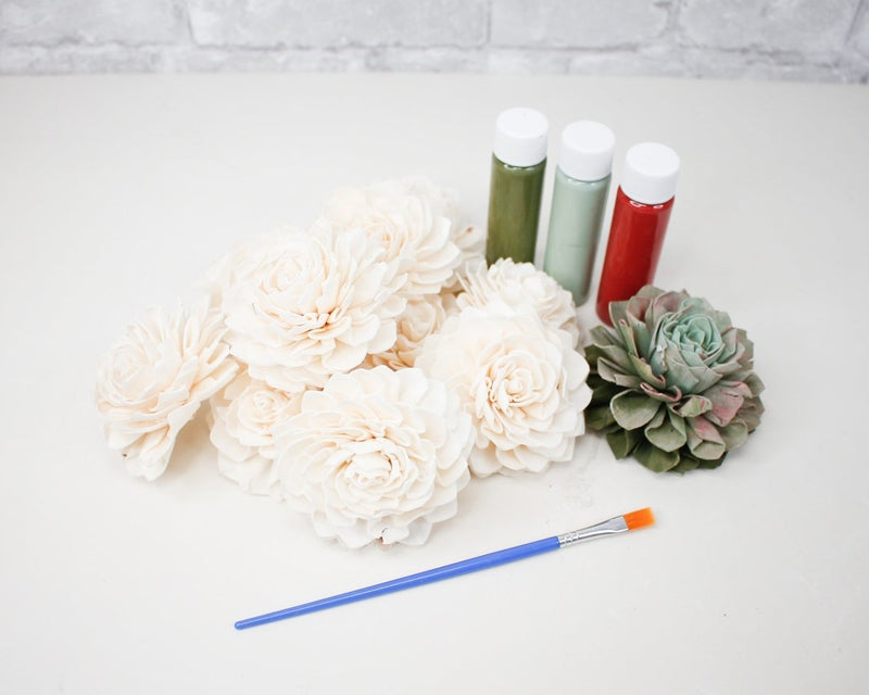 DIY Hand Painted Succulent Assortment - Sola Wood Flowers