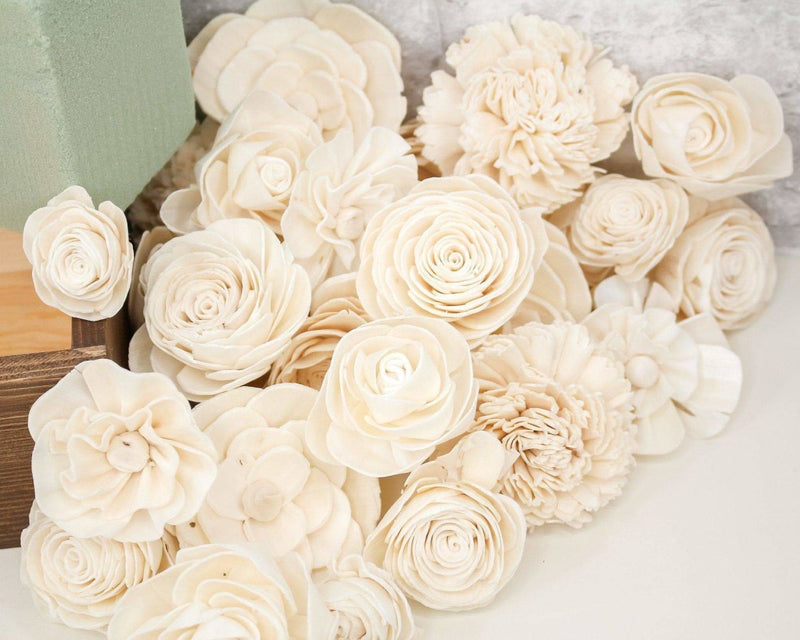 Dusty Miller Square Centerpiece Craft Kit - Sola Wood Flowers