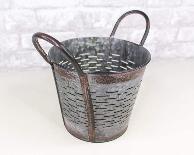 Grated Planter With Handles - Sola Wood Flowers
