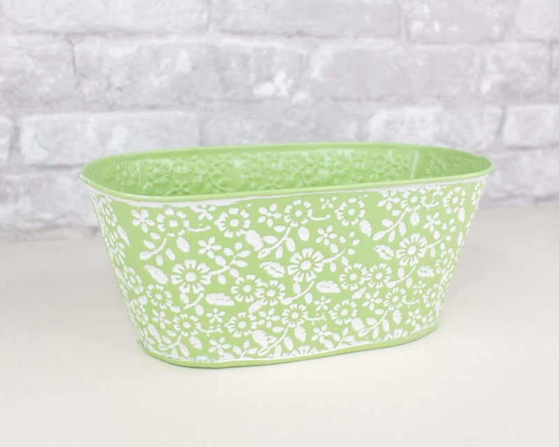 Green Floral Pattern Planter (Multiple Sizes) - Sola Wood Flowers