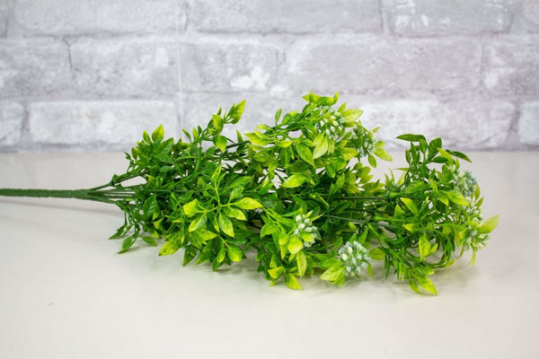 Green Pea Leaf Berry Spray - White - Sola Wood Flowers