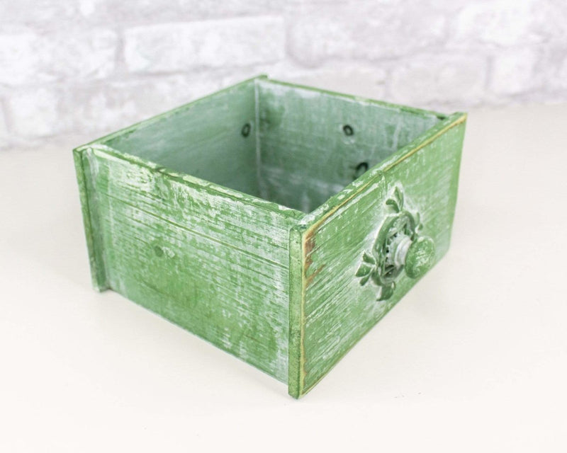 Green Rustic Wooden Drawer (Multiple Sizes) - Sola Wood Flowers