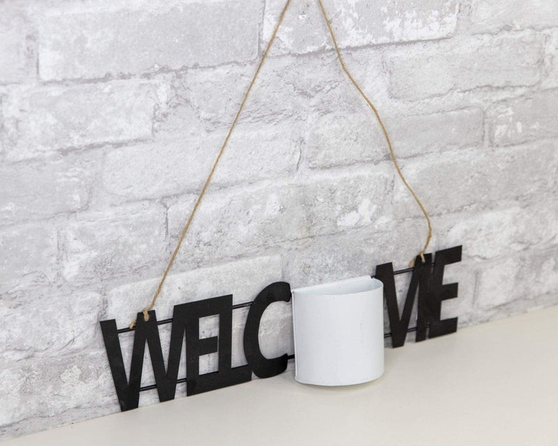 Hanging Metal Sign - Welcome - Sola Wood Flowers
