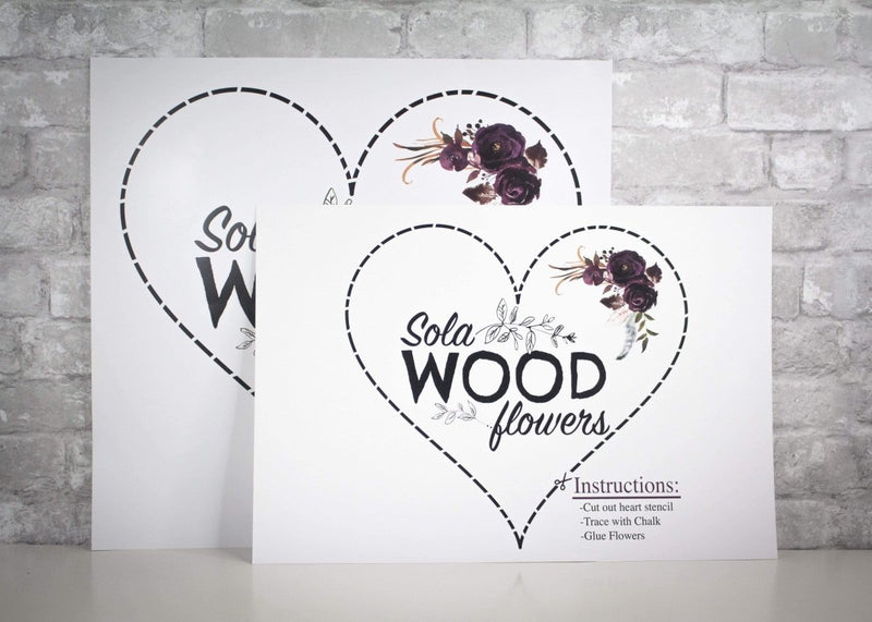 Heart Stencil (2 Size Options) - Sola Wood Flowers
