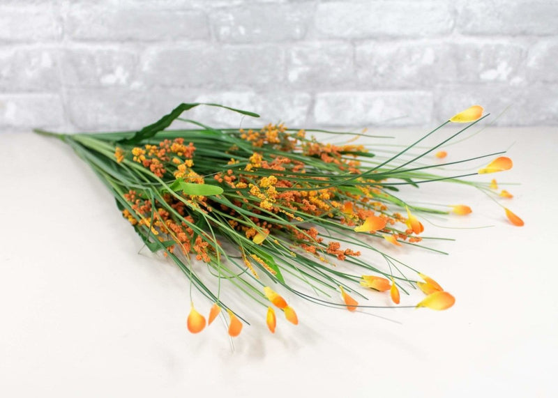 Heather Bush - Orange Petals - Sola Wood Flowers