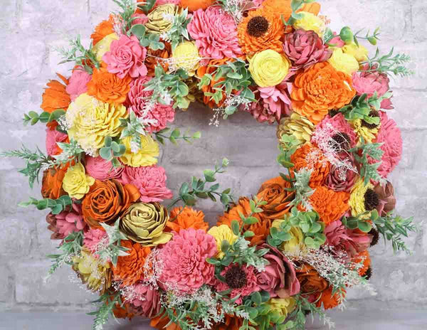 Heather Peach Wreath Craft Kit - Sola Wood Flowers