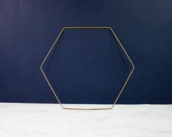 Hexagon Metal Ring - 12" Gold - Sola Wood Flowers