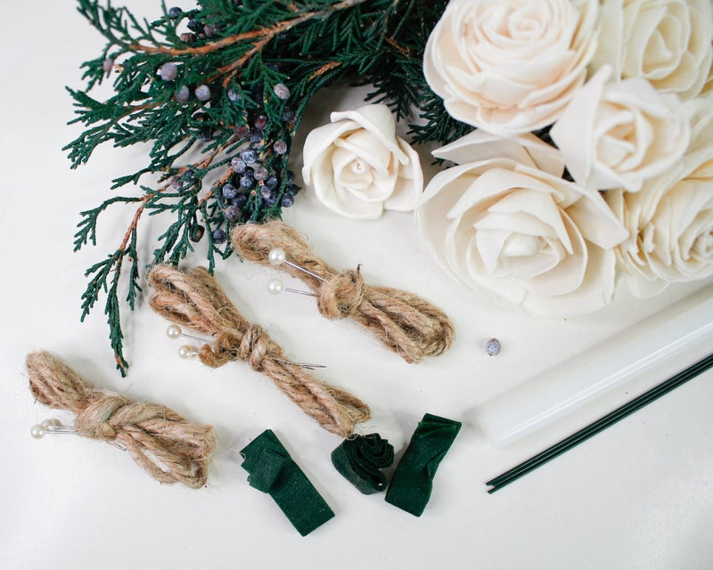Juniper Boutonniere Craft Kit (Set Of 3) - Sola Wood Flowers