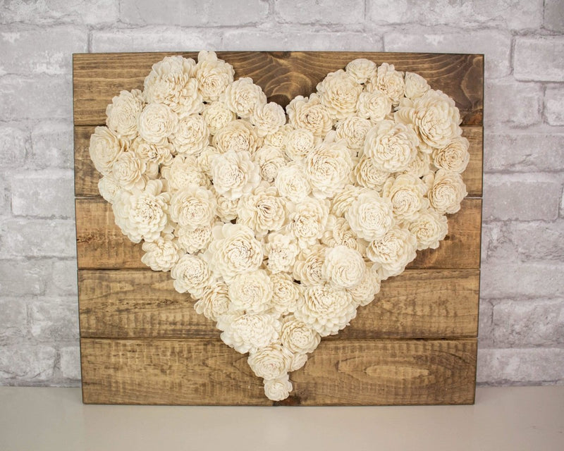 Large Heart Board Craft Kit - Sola Wood Flowers