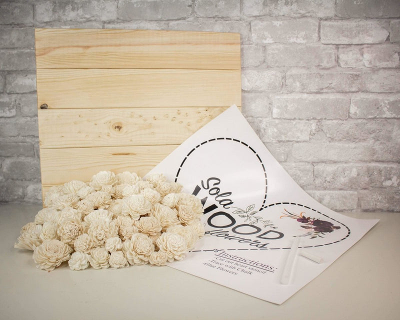 Large Heart Board Craft Kit - Sola Wood Flowers