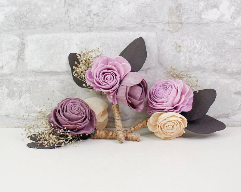 Melrose Magic Boutonniere Craft Kit (Set of 3) - Sola Wood Flowers