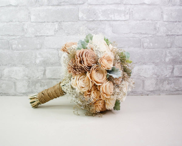 Nearly Nude Bridal Bouquet Kit - Sola Wood Flowers