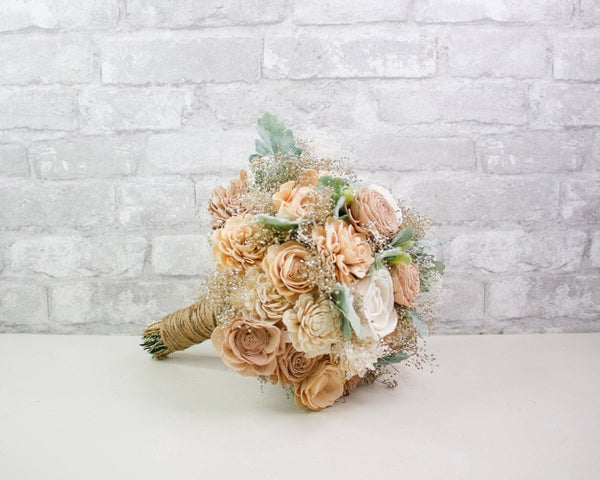 Nearly Nude Bridesmaid Bouquet Kit - Sola Wood Flowers
