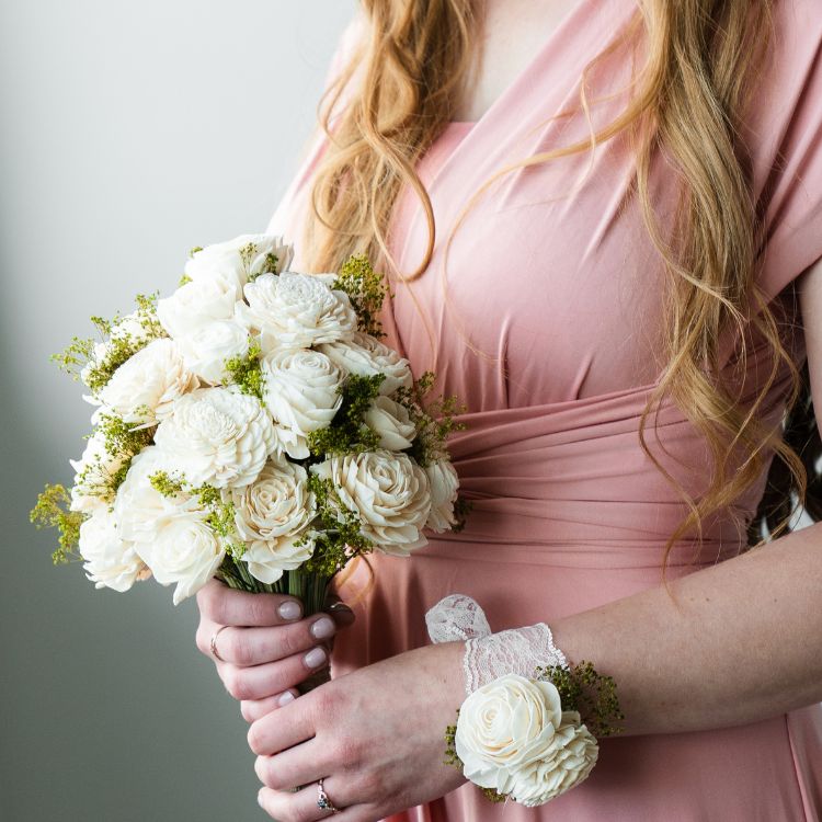 Perfect Simplicity Bridesmaid Bouquet - Sola Wood Flowers