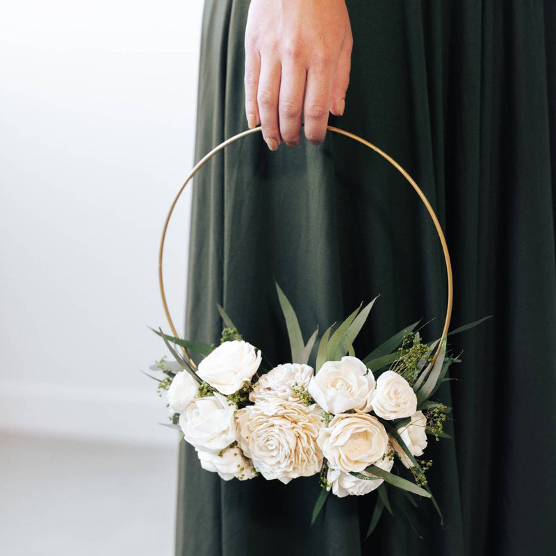 Perfect Simplicity Hoop Bouquet - Sola Wood Flowers