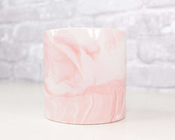 Pink Marbled Round Container (Multiple Sizes) - Sola Wood Flowers